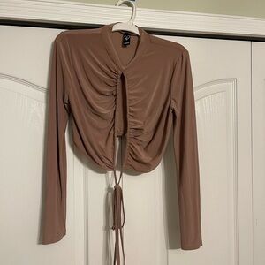 Windsor Brown Ruched Long Sleeve Top